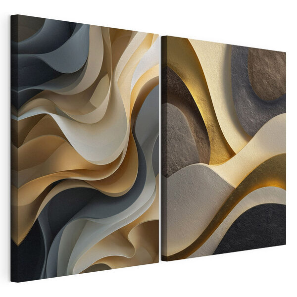 Formes fluides aux couleurs douces Impression sur toile modulaire Formes fluides aux couleurs douces