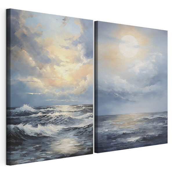 Tableau représentant la mer et le soleil Impression sur toile modulaire Tableau représentant la mer et le soleil