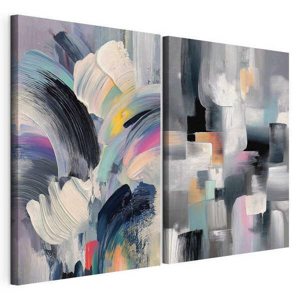 Traits abstraits aux couleurs vives Impression sur toile modulaire Traits abstraits aux couleurs vives