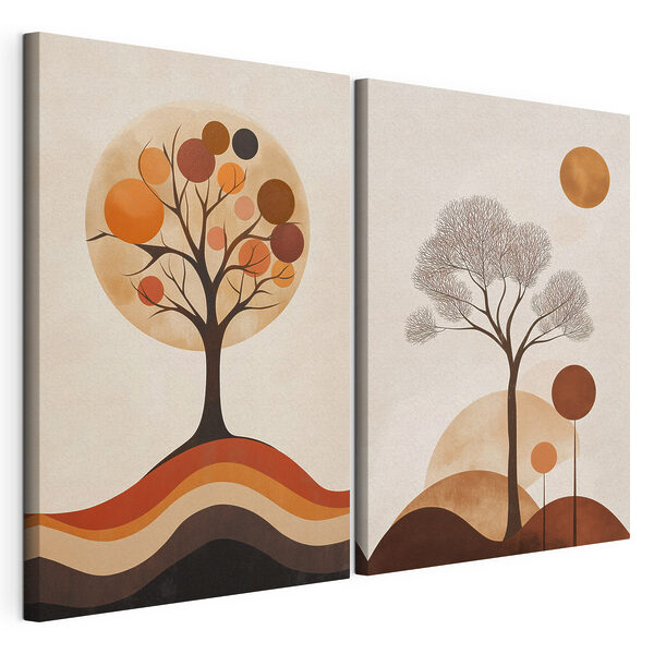 Impression sur toile modulaire Impression sur toile modulaire Deux images d'arbres (UGS : m30880)