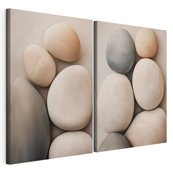 Impression sur toile modulaire Ensemble d'œufs blancs et gris