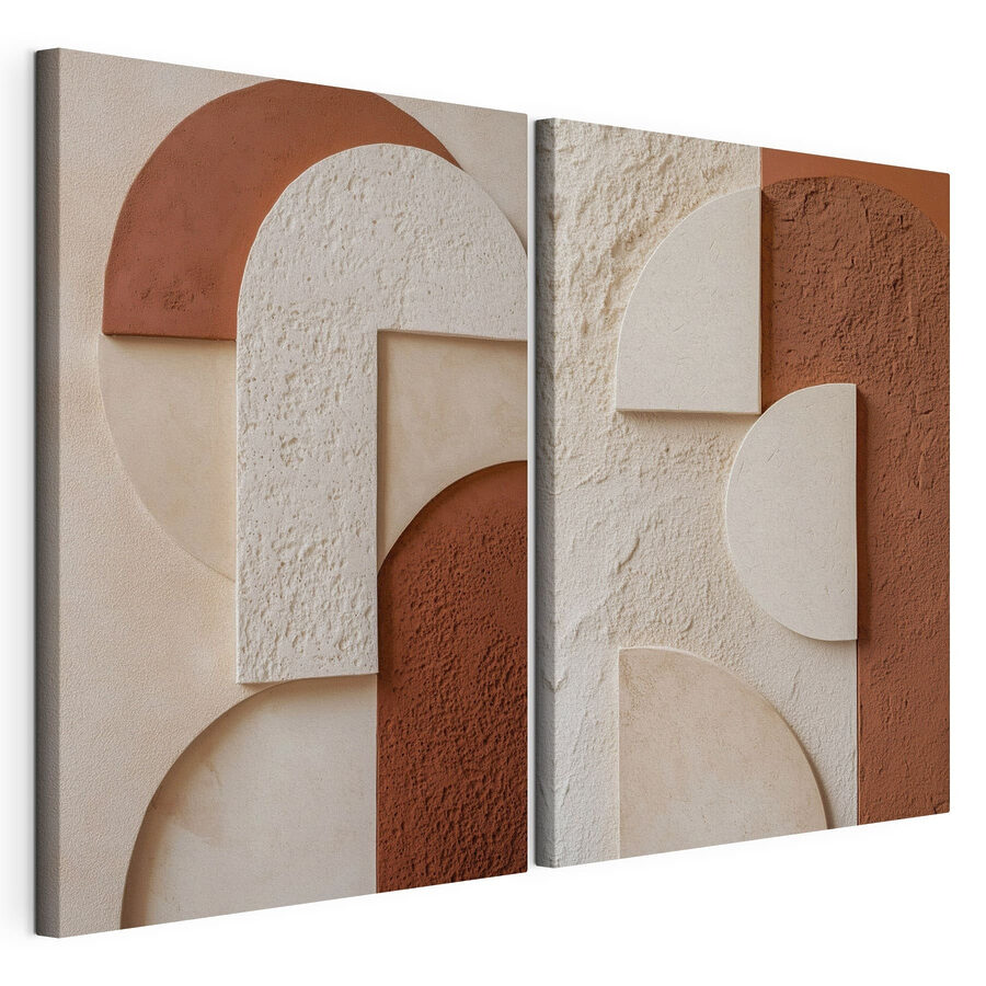 Tableau modulaire Des formes abstraites dans des tons harmonieux (UGS : m30487)