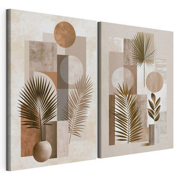 Paire d'œuvres d'art représentant des plantes Impression sur toile modulaire Paire d'œuvres d'art représentant des plantes