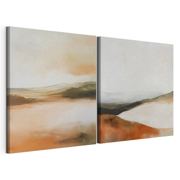 Impression sur toile modulaire Deux tableaux représentant des collines et encore des collines