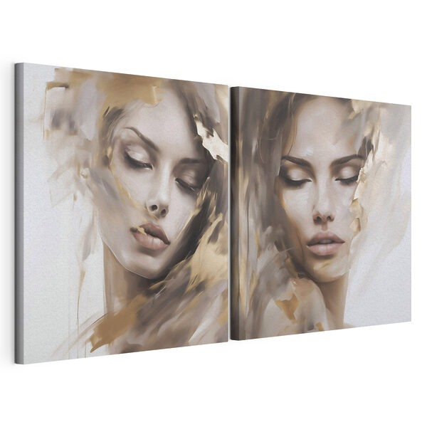 Une beauté douce aux teintes délicates Impression sur toile modulaire Une beauté douce aux teintes délicates