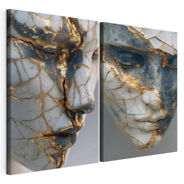 Une beauté complexe dans des formes brisées Impression sur toile modulaire Une beauté complexe dans des formes brisées