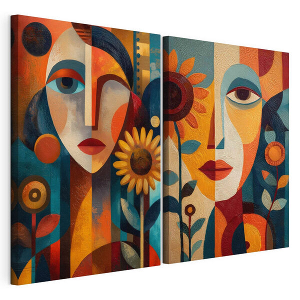 Collage composé d'un tableau représentant une femme et d'une femme Impression sur toile modulaire Collage composé d'un tableau représentant une femme et d'une femme