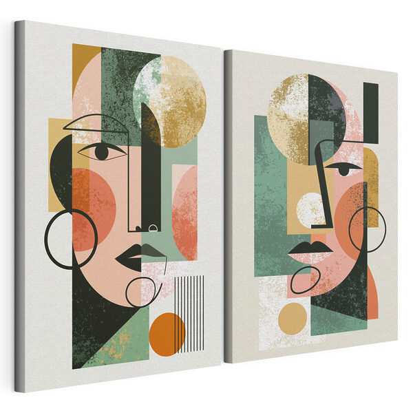 Quelques photos du visage d'une femme Impression sur toile modulaire Quelques photos du visage d'une femme