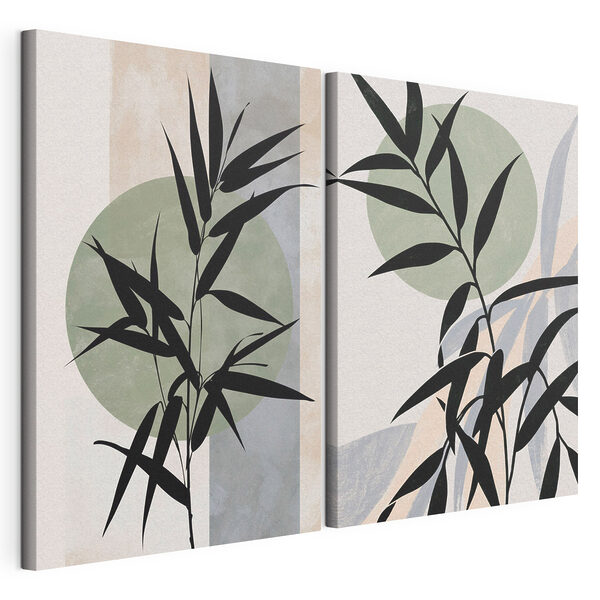 Deux photos d'une plante Impression sur toile modulaire Deux photos d'une plante