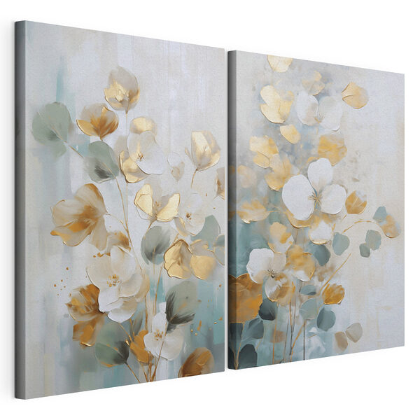 Impression sur toile modulaire Une illustration florale élégante aux tons doux