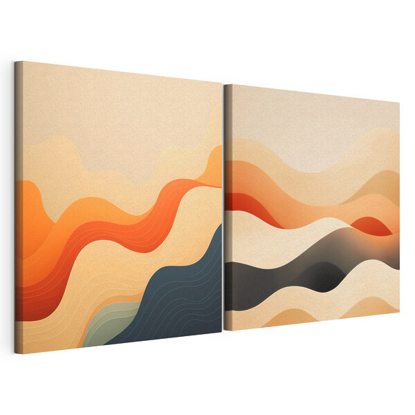 Des couleurs fluides et des courbes apaisantes Impression sur toile modulaire Des couleurs fluides et des courbes apaisantes