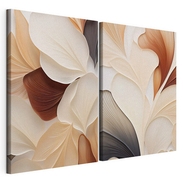 Des courbes douces dans des tons chauds Impression sur toile modulaire Des courbes douces dans des tons chauds
