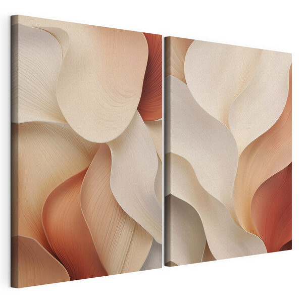 Des courbes douces dans des tons chauds Impression sur toile modulaire Des courbes douces dans des tons chauds