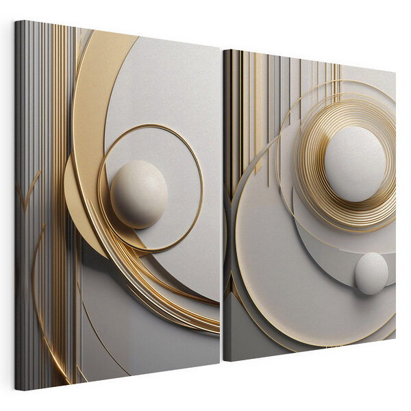 Impression sur toile modulaire Motif abstrait aux formes fluides