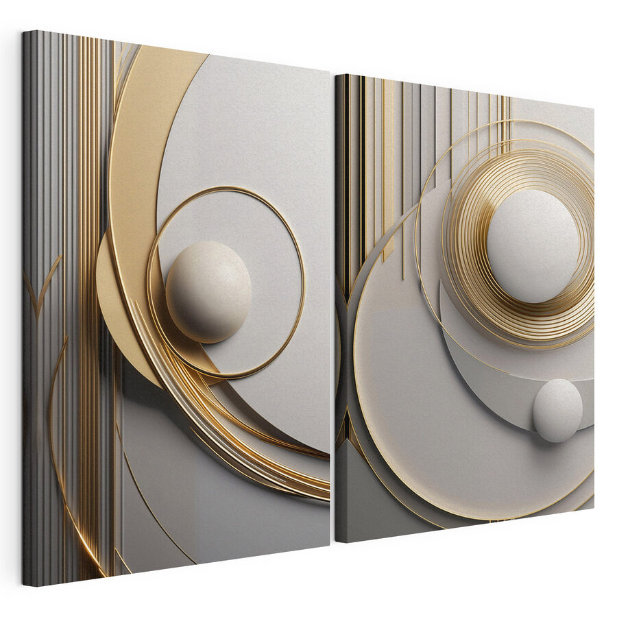 Tableau modulaire Motif abstrait aux formes fluides (UGS : m30585)