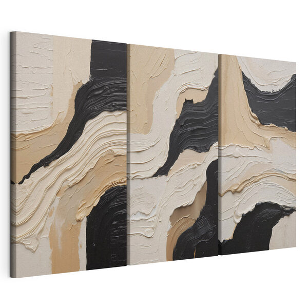 - Des tons abstraits, des motifs fluides et harmonieux Impression sur toile modulaire - Des tons abstraits, des motifs fluides et harmonieux