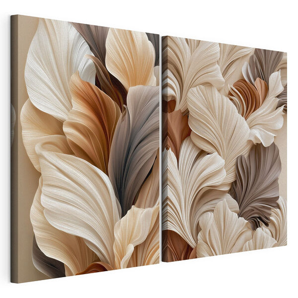 - De superbes volutes de feuilles ondulantes Impression sur toile modulaire - De superbes volutes de feuilles ondulantes