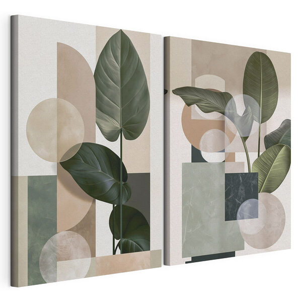 Des formes harmonieuses dans un écrin de verdure éclatante Impression sur toile modulaire Des formes harmonieuses dans un écrin de verdure éclatante