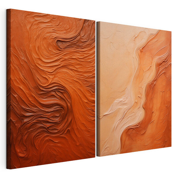 Des textures fluides aux teintes chaudes Impression sur toile modulaire Des textures fluides aux teintes chaudes