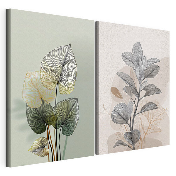 Les lignes délicates de la beauté de la nature Impression sur toile modulaire Les lignes délicates de la beauté de la nature
