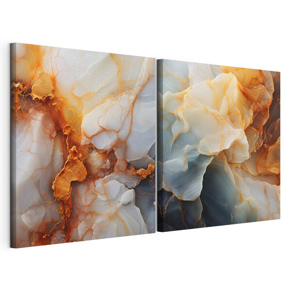 - De gracieuses volutes de couleurs et de formes Impression sur toile modulaire - De gracieuses volutes de couleurs et de formes
