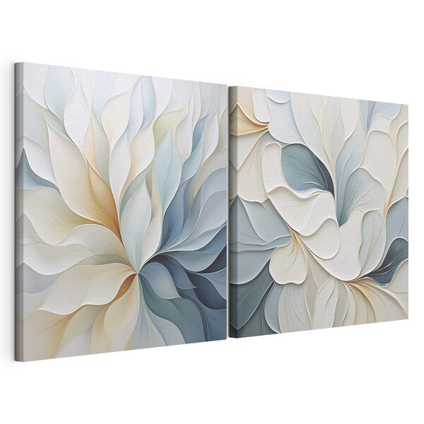 Impression sur toile modulaire Motifs fluides aux teintes douces