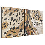 Impression sur toile modulaire Représentation artistique du pelage d'un léopard