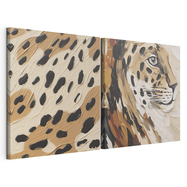 Représentation artistique du pelage d'un léopard Impression sur toile modulaire Représentation artistique du pelage d'un léopard