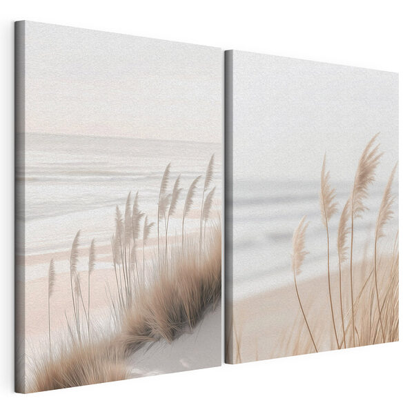 Impression sur toile modulaire Les douces vagues viennent caresser les hautes herbes