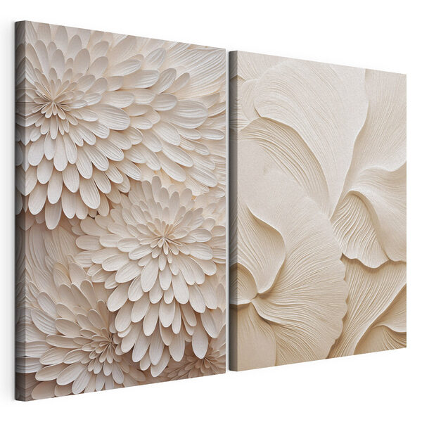 Impression sur toile modulaire Collage de fleurs blanches