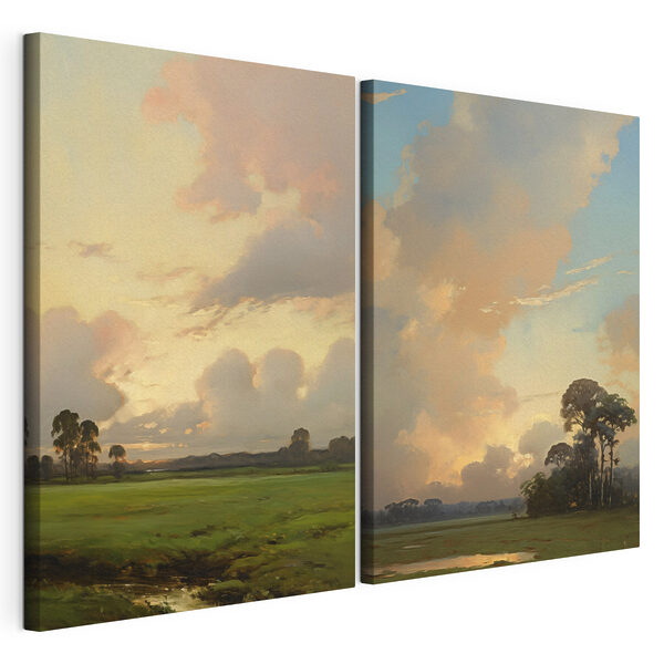 Comparaison d'un paysage Impression sur toile modulaire Comparaison d'un paysage