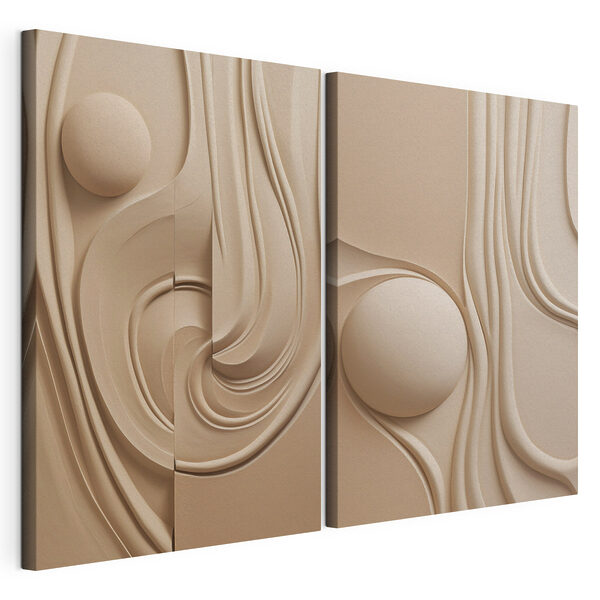 Des courbes douces et des formes subtiles s'entremêlent Impression sur toile modulaire Des courbes douces et des formes subtiles s'entremêlent