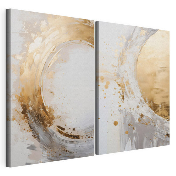 Impression sur toile modulaire Des tourbillons dynamiques de couleurs et de formes