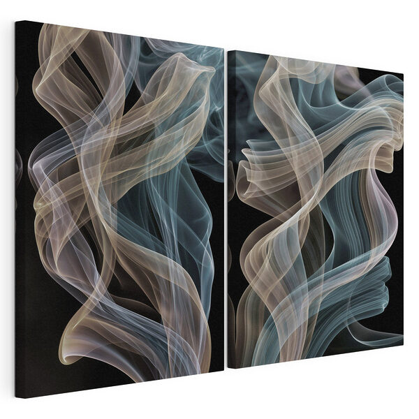 Impression sur toile modulaire Motifs fluides aux teintes douces