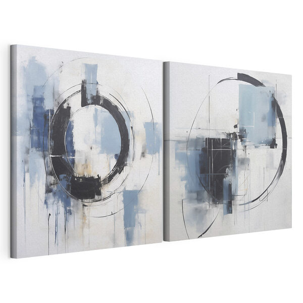Deux tableaux représentant un cercle Impression sur toile modulaire Deux tableaux représentant un cercle