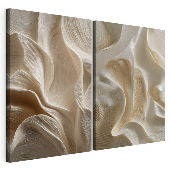 Des courbes douces et des lignes fluides s'entremêlent Impression sur toile modulaire Des courbes douces et des lignes fluides s'entremêlent