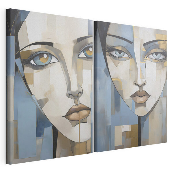 Peinture représentant le visage d'une femme Impression sur toile modulaire Peinture représentant le visage d'une femme