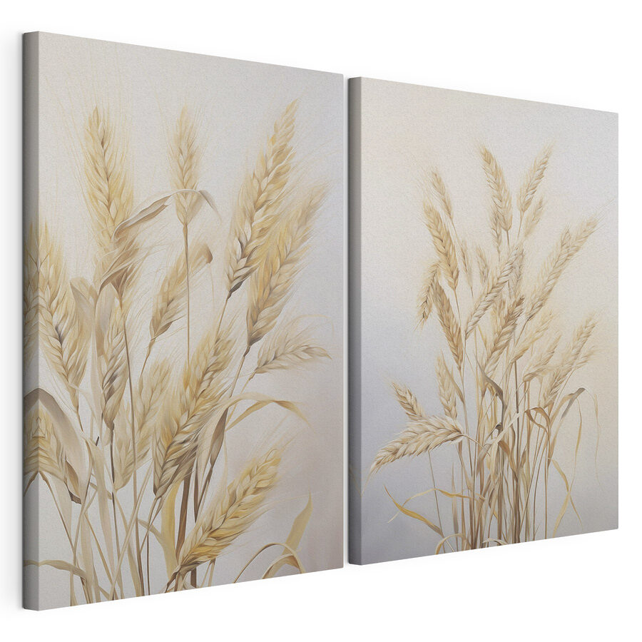 Tableau modulaire Peinture représentant du blé sur fond blanc (UGS : m30858) Tableau modulaire Peinture représentant du blé sur fond blanc (UGS : m30858)