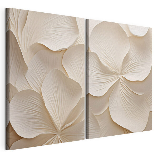 Motif floral élégant aux tons doux Impression sur toile modulaire Motif floral élégant aux tons doux