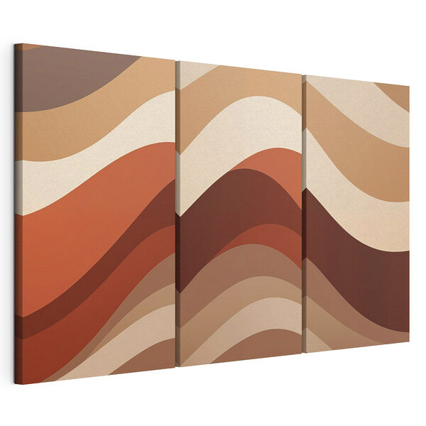 Des vagues ondulantes aux teintes chaudes Impression sur toile modulaire Des vagues ondulantes aux teintes chaudes