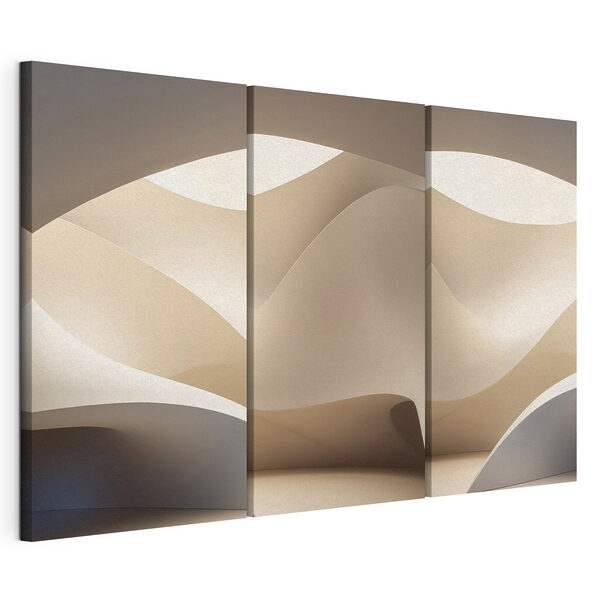 Des formes douces et fluides dans des teintes subtiles Impression sur toile modulaire Des formes douces et fluides dans des teintes subtiles