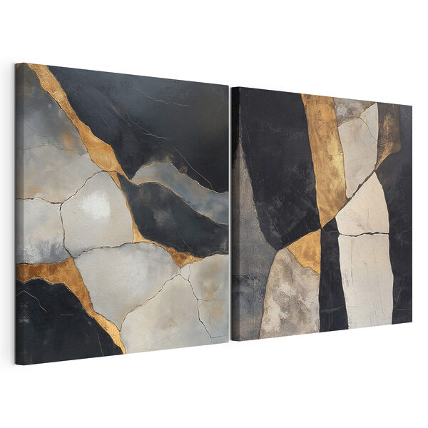 Impression sur toile modulaire Motifs abstraits aux couleurs contrastées