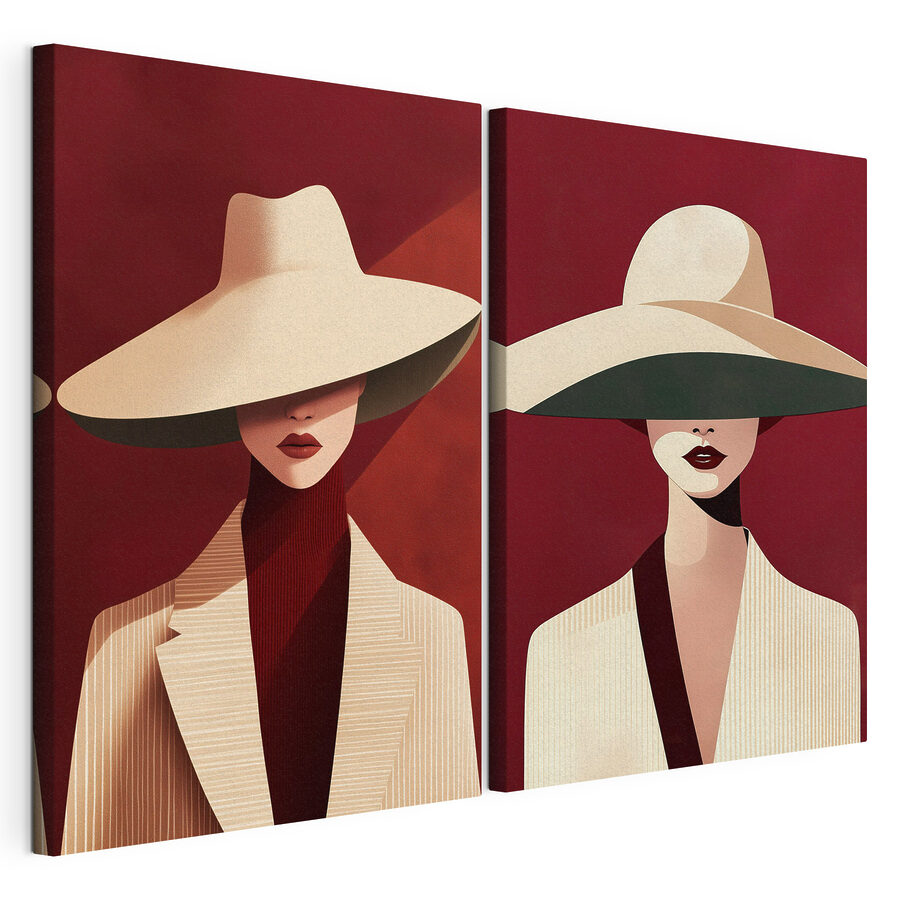 Tableau modulaire Collage représentant une femme portant un chapeau (UGS : m30851) Tableau modulaire Collage représentant une femme portant un chapeau (UGS : m30851)