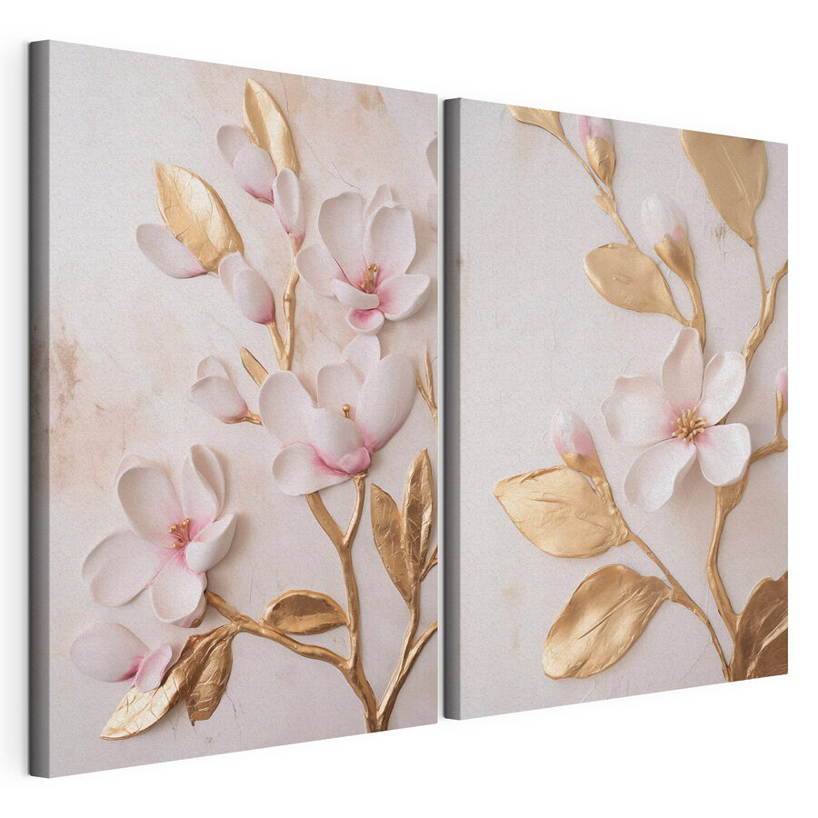 Tableau modulaire Collage de fleurs et de feuilles (UGS : m30848) Tableau modulaire Collage de fleurs et de feuilles (UGS : m30848)