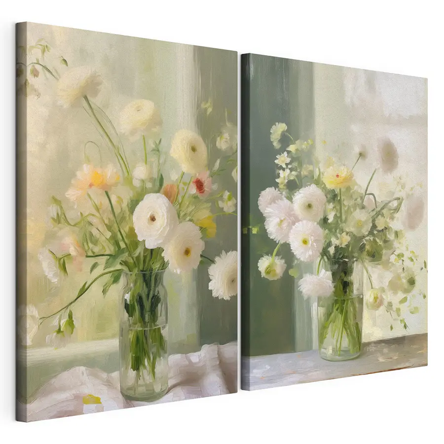 Tableau modulaire Collage de fleurs dans un vase (UGS : m30847)