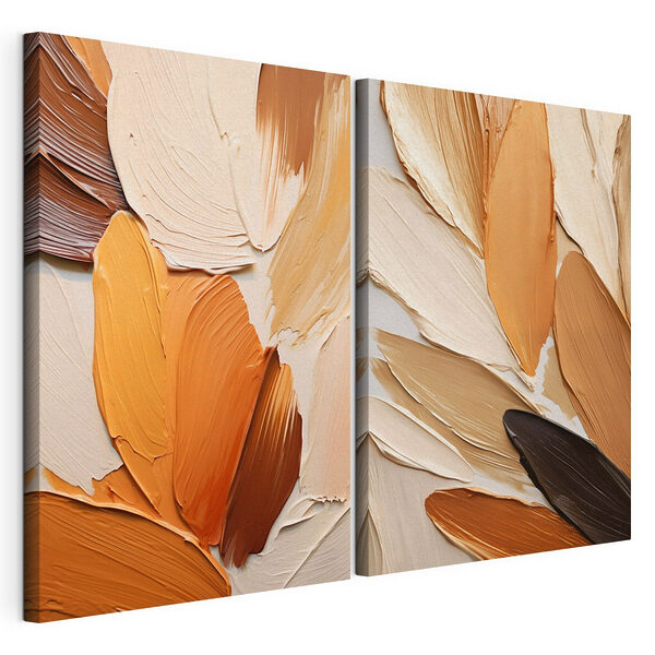 Impression sur toile modulaire Des touches éclatantes aux teintes terreuses