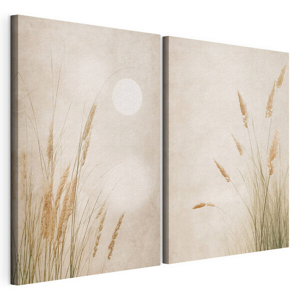 Des herbes douces qui ondulent au gré de la brise Impression sur toile modulaire Des herbes douces qui ondulent au gré de la brise