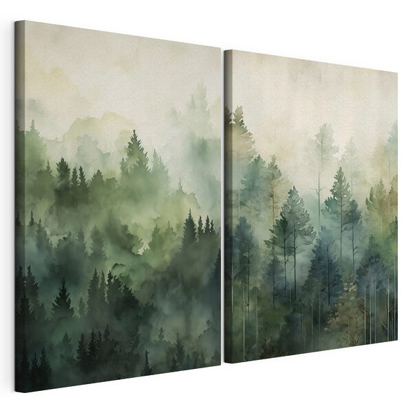 Comparaison d'une forêt Impression sur toile modulaire Comparaison d'une forêt