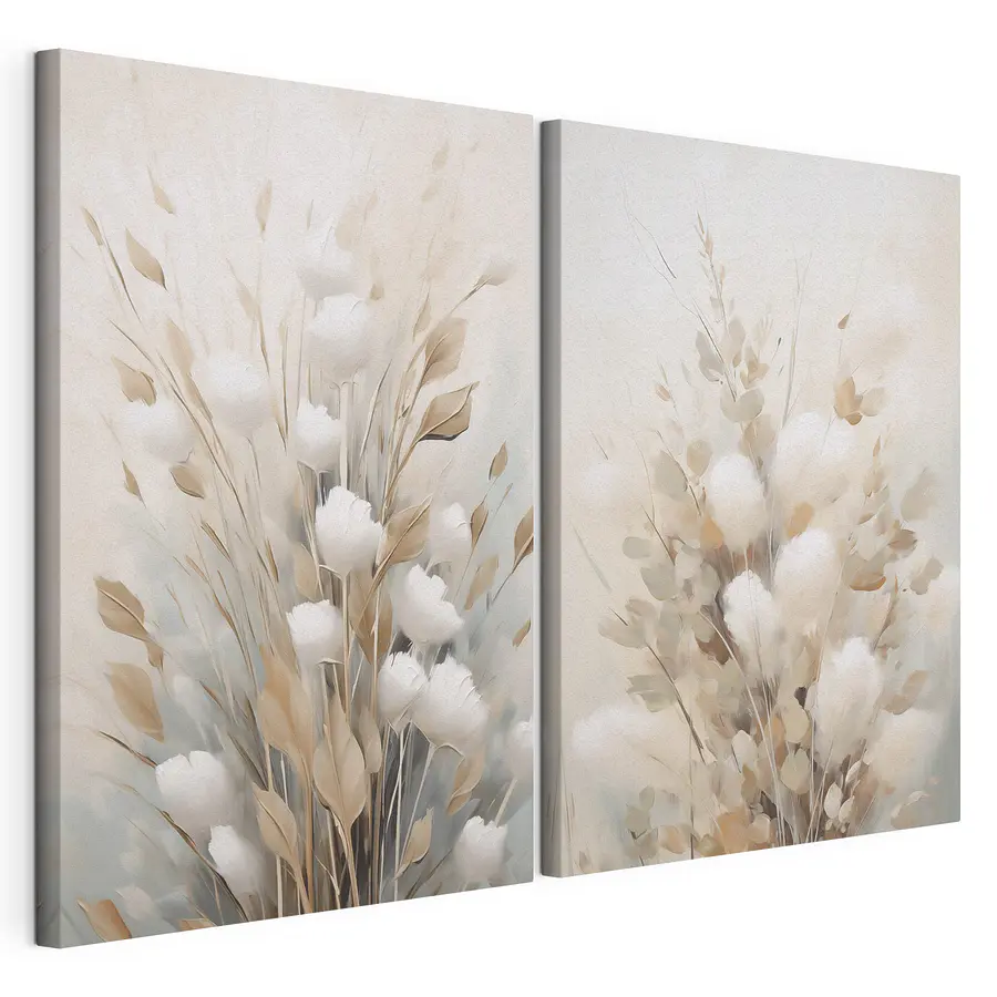 Tableau modulaire Charme des fleurs duveteuses (UGS : m30827)