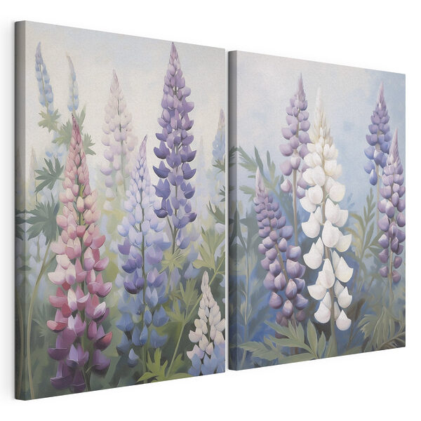 Impression sur toile modulaire Des fleurs éclatantes aux teintes douces